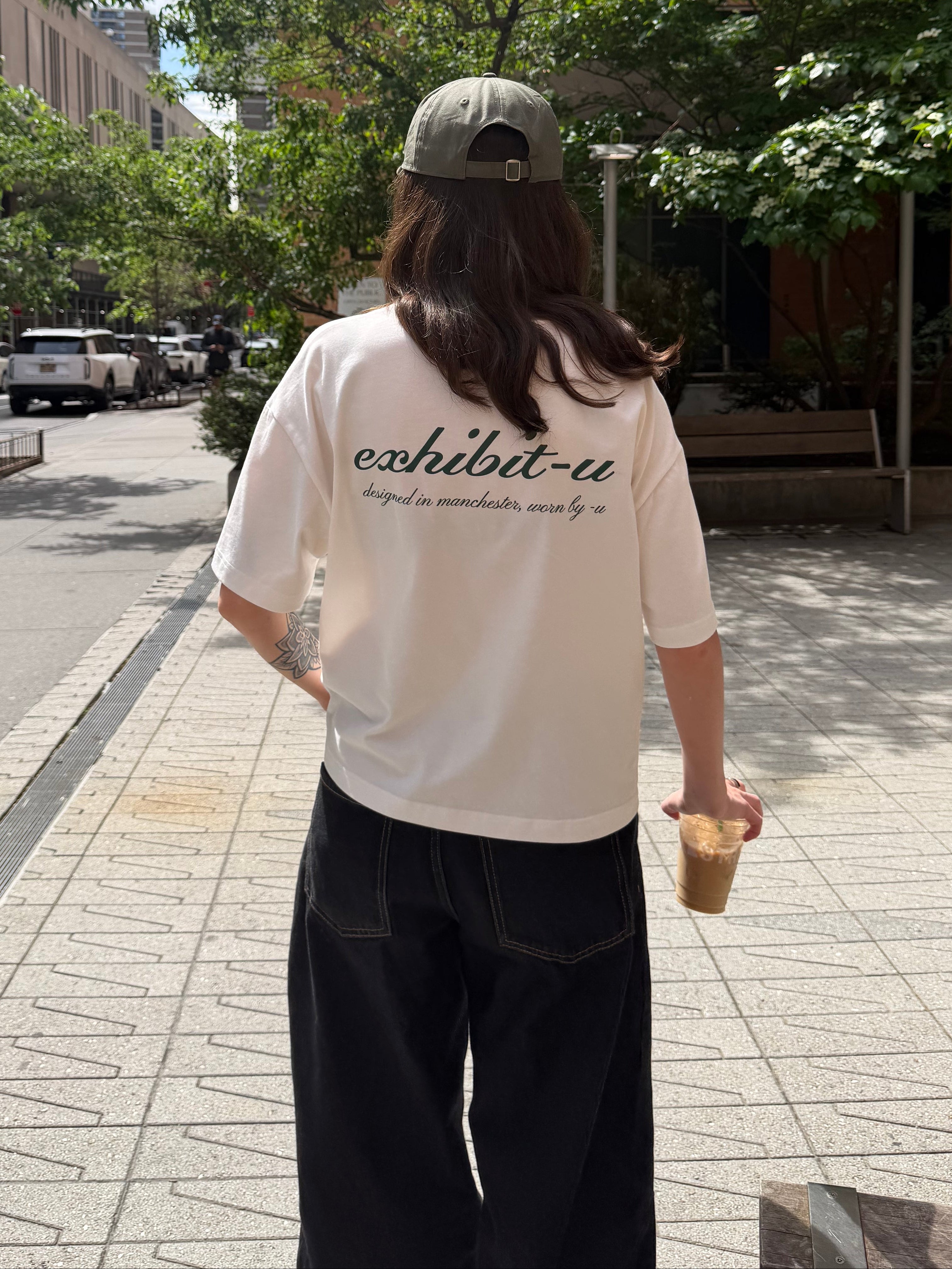 boxy crop tee - white
