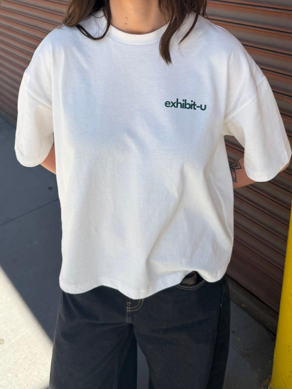 boxy crop tee - white