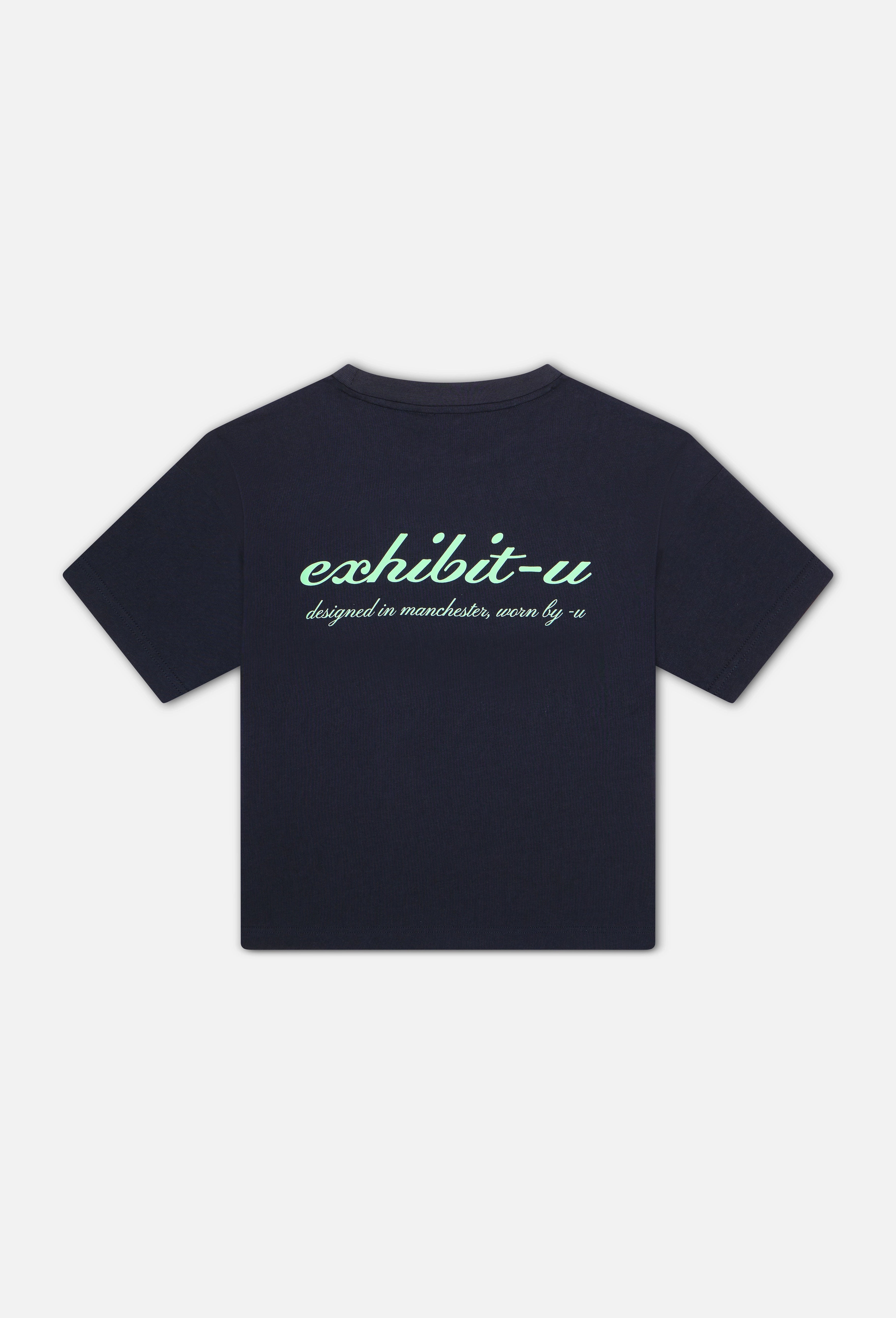 boxy crop tee - navy