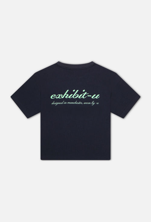 boxy crop tee - navy