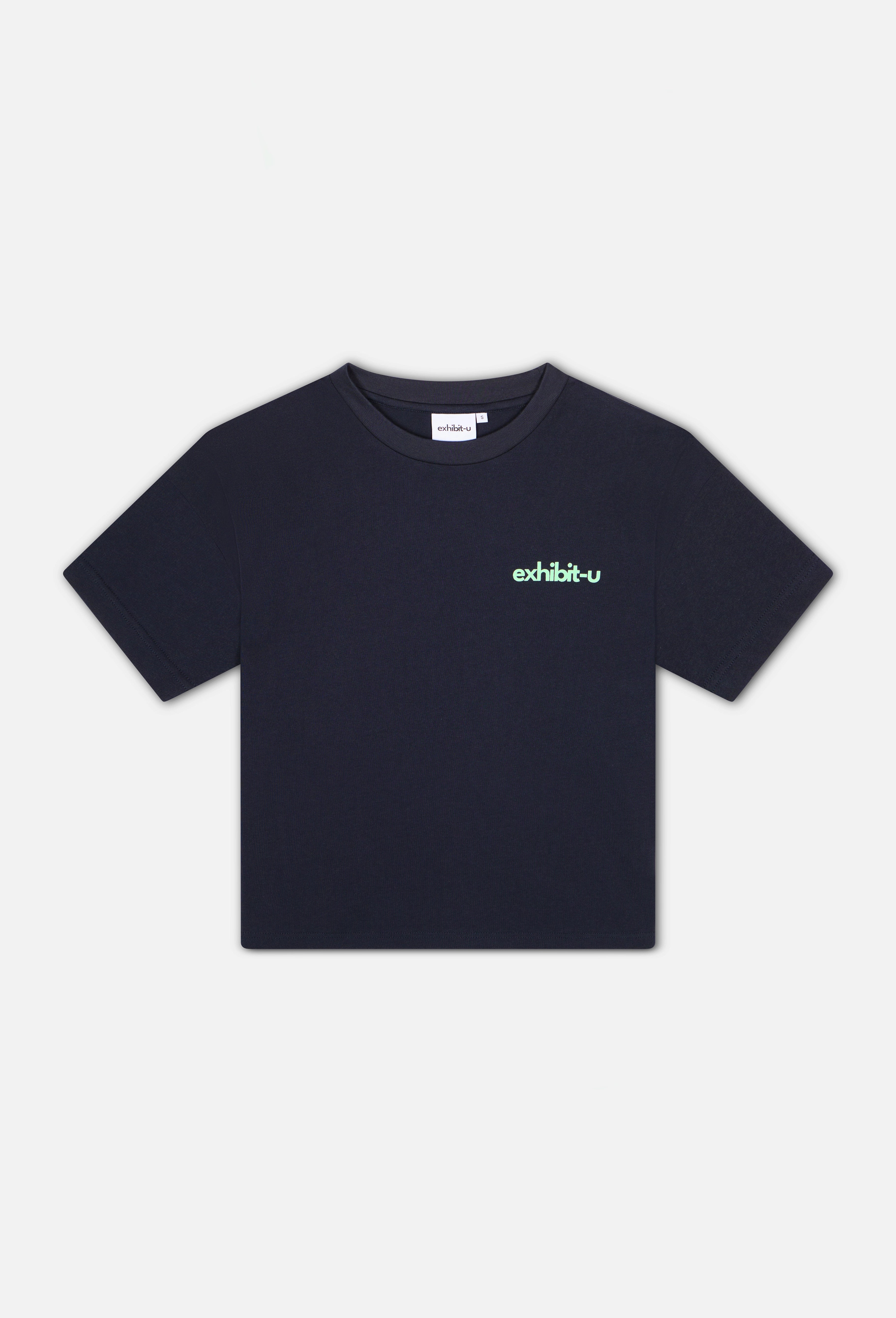 boxy crop tee - navy